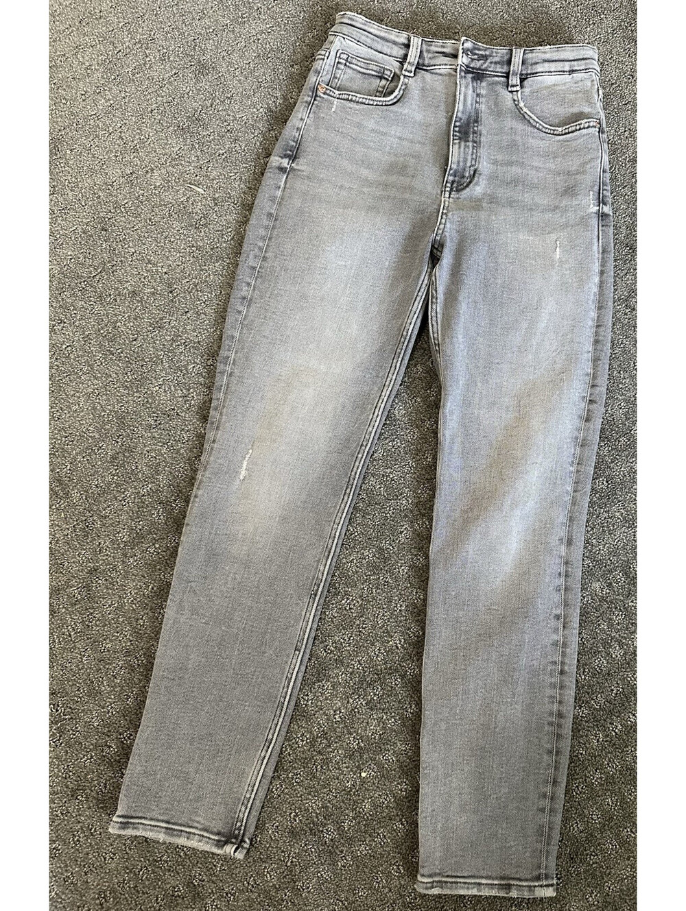 ZARA Women’s Gray Skinny Denim Jeans Light Wash 5-Pocket Size 4
